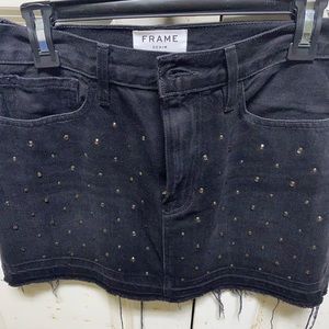 FRAME denim black studded skirt. Sz 27